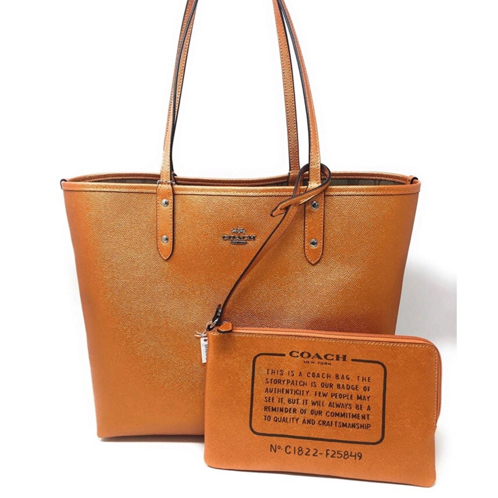 Coach Tangerine Reversible Tote - Picture 3 of 8